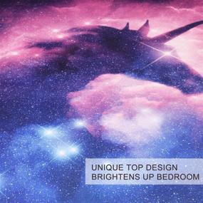 img 3 attached to 🦄 BlessLiving Galaxy Unicorn Bedding Full Size Purple Blue Unicorn Comforter Cover for Kids Girls Boys Sparkly Space Duvet Cover Psychedelic Unicorn Bedspread 3-Piece Beds Set with 2 Pillowcases (Full)