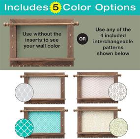 img 2 attached to 📿 EXCELLO GLOBAL PRODUCTS Rustic Wall Mounted Jewelry Organizer: Shabby Chic Box with Interchangeable Backgrounds for Bracelets, Necklaces, and Earrings