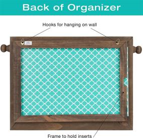 img 1 attached to 📿 EXCELLO GLOBAL PRODUCTS Rustic Wall Mounted Jewelry Organizer: Shabby Chic Box with Interchangeable Backgrounds for Bracelets, Necklaces, and Earrings