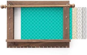 img 4 attached to 📿 EXCELLO GLOBAL PRODUCTS Rustic Wall Mounted Jewelry Organizer: Shabby Chic Box with Interchangeable Backgrounds for Bracelets, Necklaces, and Earrings