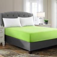 🛏️ jinlei twin lime microfiber deep pocket fitted sheet - soft and solid color bedding essential logo