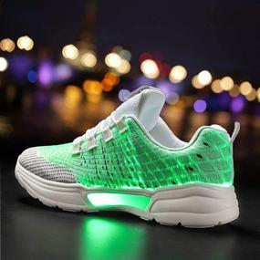 img 2 attached to HotDingding Sneakers: Men's Flashing Black Green Shoes for Fashion and Charging