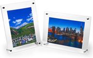 hesin 2 pack acrylic picture frame for a5 paper - tabletop & wall mount display stand - 6x9 frame inside - certificate, artwork, photos display - (2 pack) logo