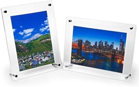 img 4 attached to HESIN 2 Pack Acrylic Picture Frame for A5 Paper - Tabletop & Wall Mount Display Stand - 6x9 Frame Inside - Certificate, Artwork, Photos Display - (2 Pack)