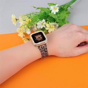 img 2 attached to 👑Joyozy ремешки для iWatch - Стильные нержавеющие стальные браслеты с блестящим бампером для Apple Watch серии 6, 5, 4, 3, 21 SE (38мм, 40мм, 42мм, 44мм)