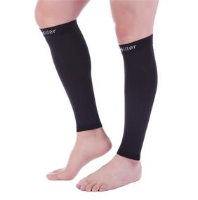 img 2 attached to 🧦 Doc Miller Calf Compression Sleeve - 2 Pairs: Fashionable 20-30 mmHg Medical Grade Socks for Travel, DVT Surgery Recovery, Maternity, Shin Splints, Varicose Veins in Black, X-Large