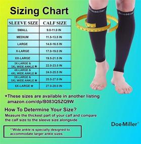 img 3 attached to 🧦 Doc Miller Calf Compression Sleeve - 2 Pairs: Fashionable 20-30 mmHg Medical Grade Socks for Travel, DVT Surgery Recovery, Maternity, Shin Splints, Varicose Veins in Black, X-Large