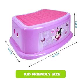 img 3 attached to 🚽 Ginsey Disney Minnie Mouse Bowtique Bathroom Step Stool for Kids – Pink, 9.75"x5.25"x14.25" (56720): Toilet and Sink Aid