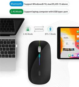 img 3 attached to 🖱️ TENMOS Wireless Bluetooth Mouse: Slim Dual Mode, Rechargeable & Silent, for Laptop/MacBook/iPad - Bluetooth 5.1 + USB