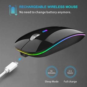 img 1 attached to 🖱️ TENMOS Wireless Bluetooth Mouse: Slim Dual Mode, Rechargeable & Silent, for Laptop/MacBook/iPad - Bluetooth 5.1 + USB