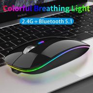 🖱️ tenmos wireless bluetooth mouse: slim dual mode, rechargeable & silent, for laptop/macbook/ipad - bluetooth 5.1 + usb logo