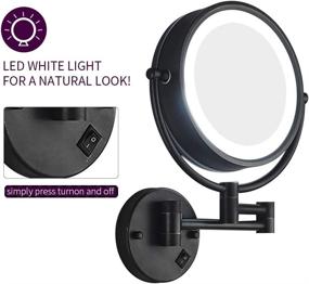 img 3 attached to 💡 Cavoli Lighted Makeup Mirror Wall Mounted - LED Lighted 3 Tones LED Lights, Oil Rubbed Bronze - 10x Magnification, Double Sided 9-inch - Plug Powered