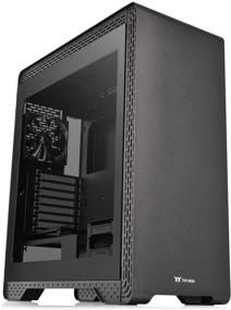 img 4 attached to 💻 Thermaltake S500 Tempered Glass ATX Mid-Tower Computer Case with Pre-Installed 140mm Front Fan and 120mm Rear Fan - CA-1O3-00M1WN-01 (Black)