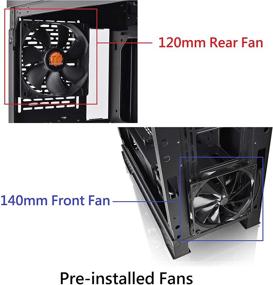 img 1 attached to 💻 Thermaltake S500 Tempered Glass ATX Mid-Tower Computer Case with Pre-Installed 140mm Front Fan and 120mm Rear Fan - CA-1O3-00M1WN-01 (Black)