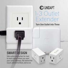 img 3 attached to Unidapt 3 Outlet Wall Adapter - Multi Plug Outlet Extender | Grounded Wall Tap Power Plug Expander for Home Office, Dorm Essentials - 2-Pack