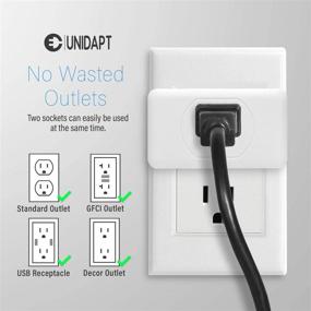 img 1 attached to Unidapt 3 Outlet Wall Adapter - Multi Plug Outlet Extender | Grounded Wall Tap Power Plug Expander for Home Office, Dorm Essentials - 2-Pack