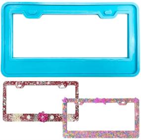 img 4 attached to 🔵 Transform DIY Jewelry Craft Making with the License Plate Frame Silicone Mold: Car Accessories (Blue)