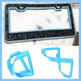 img 1 attached to 🔵 Transform DIY Jewelry Craft Making with the License Plate Frame Silicone Mold: Car Accessories (Blue)