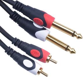 img 4 attached to Devinal 1/4 to RCA Cable - Premium 16.6ft Dual RCA to Dual 1/4 TS Interconnect Cable for High-Quality Audio Transmission
