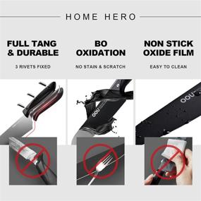 img 1 attached to 🔪 OOU Knife Set 7 Pieces: Professional Kitchen Knives with High Carbon Stainless Steel, Ultra Sharp & Full Tang Design - BO NO STAIN! Complete Set with Acrylic Stand and Sharpener