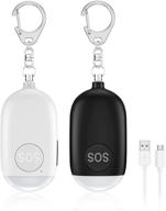 🔐 oria safe sound personal alarm keychain - 130db emergency self defense alarm with led light, usb charging support - 2 pack, black/white - ideal for women, kids, elderly logo