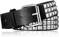 🔶 studded belt for women: punk rock rivet style with bright pyramid studs - gothic clothing accessory logo