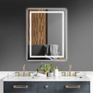 🪞 32” x 24” adjustable led bathroom vanity mirror - wall mounted makeup mirror with smart led light, anti-fog, touch switch, and memory function логотип