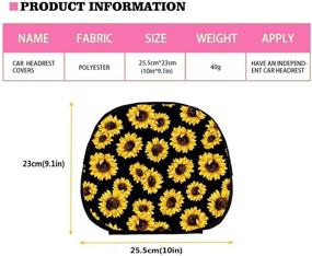 img 1 attached to XYZCANDO Colorful Daisy Flower Car Seat Cover Set Includes Cup Holder/Gear Shift Knob Cover With Handbrake Cover/Car Headrest Covers Set15 Steering Wheel Cover 11 Pcs Full Set Universal Auto Decor