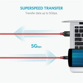 img 2 attached to 🔴 Кабель Anker Powerline+ USB-C к USB 3.0 (6 футов) - Высокая прочность, плетеный кабель для зарядки Samsung Galaxy S10, S9, Huawei P10, P9, Sony XZ, HTC 10 и других устройств (красный)