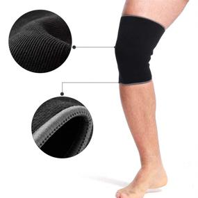 img 1 attached to 🏋️ Neotech Care Knee Sleeve - Lightweight, High-Elasticity, Thin, Flexible & Breathable Fabric - Optimal Compression - Support Band for Men, Women, and Youth - Suitable for Either Right or Left Leg - Black Color (L Size, 1 Unit)