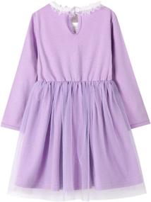 img 3 attached to BIBNice Girls' Cotton Long Sleeve Casual Fall Dresses, Sizes 2-7T