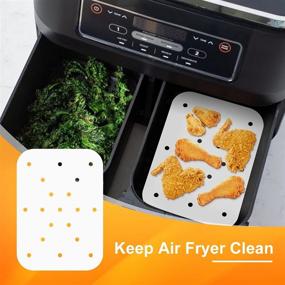 img 2 attached to 🔥 Enhance Your Ninja Foodi Dual Air Fryer Experience with AIEVE Air Fryer Accessories: 100Pcs Liners, DIY Stickers, and Silicone Basket Mat Compatible with Ninja DZ201 Air Fryer Ninja Double (Upgraded)