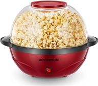 2-in-1 popcorn machine popper, 6 quart/24 cup, nonstick plate, 850w electric stirring with quick-heat technology, cool touch handles, thicken transparent cover, dishwasher safe logo