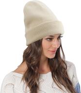 🧣 warm and stylish naivlizer winter knit beanie for women with satin lining - cable thick chunky cap cuff beanie logo