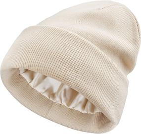 img 2 attached to 🧣 Warm and Stylish Naivlizer Winter Knit Beanie for Women with Satin Lining - Cable Thick Chunky Cap Cuff Beanie