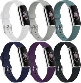 img 4 attached to 📿 Sunnyson 8 Pack Bands Compatible with Fitbit Luxe: Adjustable Replacement Wristbands for Men and Women - Small Size