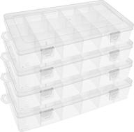 🔹 sghuo 18 compartment organizer box: versatile storage solution for jewelry, craft diy, bead, sewing, and more - 4 pack plastic container with adjustable dividers logo