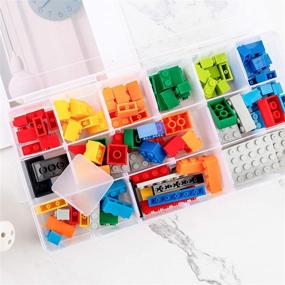 img 1 attached to 🔹 SGHUO 18 Compartment Organizer Box: Versatile Storage Solution for Jewelry, Craft DIY, Bead, Sewing, and More - 4 Pack Plastic Container with Adjustable Dividers