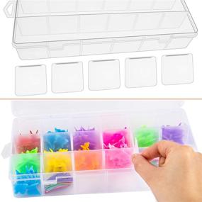 img 2 attached to 🔹 SGHUO 18 Compartment Organizer Box: Versatile Storage Solution for Jewelry, Craft DIY, Bead, Sewing, and More - 4 Pack Plastic Container with Adjustable Dividers