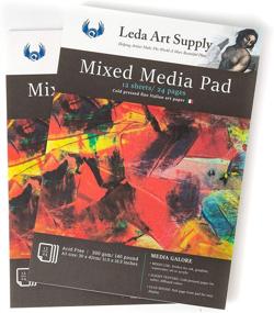 img 4 attached to Leda Art Supply Mixed-Media Pad 2 Pack (48 Pages), Ideal for Watercolor, Acrylic or Oil Painting, Marker and Ink Art, Italian Art Paper, A3 Size 11.5 x 16.5