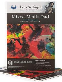 img 3 attached to Leda Art Supply Mixed-Media Pad 2 Pack (48 Pages), Ideal for Watercolor, Acrylic or Oil Painting, Marker and Ink Art, Italian Art Paper, A3 Size 11.5 x 16.5