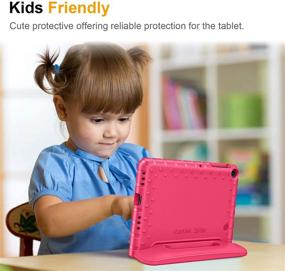 img 1 attached to 📱 Fintie Shockproof Case for Onn. 8" Tablet Pro (Model: 100003561) - Kids Friendly Lightweight Convertible Handle Stand Protective Cover for Onn Pro 8-inch Android Tablet (Magenta)