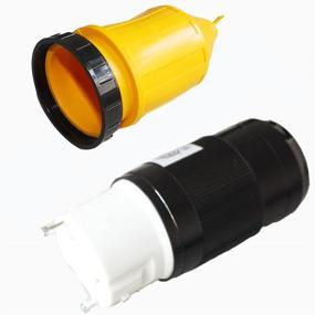 img 2 attached to 🔌 X-Haibei RV 50 Amp 125/250 Volt AC Locking Female Connector Plug with Interchangeable Boot Ring
