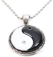 stainless steel black pendant necklace logo