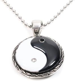 img 4 attached to Stainless Steel Black Pendant Necklace