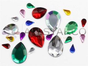 img 1 attached to Allstarco 18X13Mm Teardrop Rhinestones Embelishments Sewing