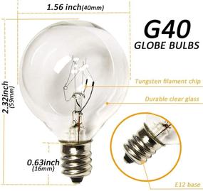 img 2 attached to 🔌 25Ft G40 Outdoor Patio String Lights: 27 Clear Globe Edison Bulbs, Commercial Grade Decor for Indoor & Outdoor, White Wire