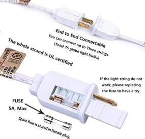 img 1 attached to 🔌 25Ft G40 Outdoor Patio String Lights: 27 Clear Globe Edison Bulbs, Commercial Grade Decor for Indoor & Outdoor, White Wire