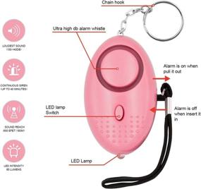img 2 attached to KOSIN Безопасная звуковая личная тревога - 8 штук 140DB - Мощная тревога на ключе с LED-освещением - Чрезвычайно безопасная тревога для женщин, мужчин, детей, пожилых людей