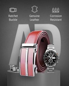 img 3 attached to Leather Ratchet Belts Men Automatic Men's Accessories for Belts